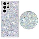 For Samsung Galaxy S23 Ultra 5G Transparent Frame Glitter Powder TPU Phone Case(White) - 2