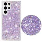 For Samsung Galaxy S23 Ultra 5G Transparent Frame Glitter Powder TPU Phone Case(Purple) - 2