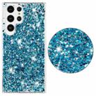 For Samsung Galaxy S23 Ultra 5G Transparent Frame Glitter Powder TPU Phone Case(Blue) - 2