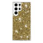 For Samsung Galaxy S23 Ultra 5G Transparent Frame Glitter Powder TPU Phone Case(Gold) - 1