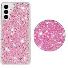 For Samsung Galaxy S24 5G Transparent Frame Glitter Powder TPU Phone Case(Pink) - 2