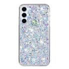 For Samsung Galaxy S24+ 5G Transparent Frame Glitter Powder TPU Phone Case(White) - 1