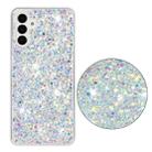 For Samsung Galaxy S24+ 5G Transparent Frame Glitter Powder TPU Phone Case(White) - 2