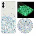 For Samsung Galaxy A05 Transparent Frame Noctilucent Glitter Powder TPU Phone Case(White) - 1