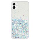 For Samsung Galaxy A05 Transparent Frame Noctilucent Glitter Powder TPU Phone Case(White) - 2