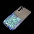 For Samsung Galaxy A05s Transparent Frame Noctilucent Glitter Powder TPU Phone Case(White) - 3