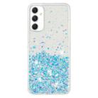 For Samsung Galaxy A05s Transparent Frame Noctilucent Glitter Powder TPU Phone Case(Blue) - 2