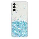 For Samsung Galaxy A14 5G Transparent Frame Noctilucent Glitter Powder TPU Phone Case(Blue) - 2