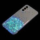 For Samsung Galaxy A14 5G Transparent Frame Noctilucent Glitter Powder TPU Phone Case(Blue) - 3