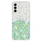 For Samsung Galaxy A14 5G Transparent Frame Noctilucent Glitter Powder TPU Phone Case(Green) - 2