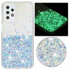 For Samsung Galaxy A23 4G / A23 5G  Transparent Frame Noctilucent Glitter Powder TPU Phone Case(White) - 1