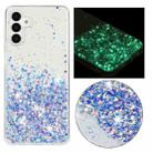 For Samsung Galaxy A54 5G Transparent Frame Noctilucent Glitter Powder TPU Phone Case(Purple) - 1