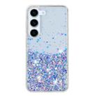 For Samsung Galaxy S23 5G Transparent Frame Noctilucent Glitter Powder TPU Phone Case(Purple) - 2