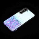 For Samsung Galaxy S23 5G Transparent Frame Noctilucent Glitter Powder TPU Phone Case(Purple) - 3