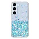 For Samsung Galaxy S23 5G Transparent Frame Noctilucent Glitter Powder TPU Phone Case(Blue) - 2