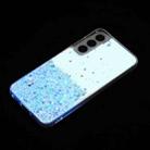 For Samsung Galaxy S23 5G Transparent Frame Noctilucent Glitter Powder TPU Phone Case(Blue) - 3