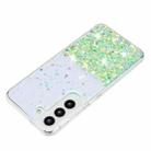 For Samsung Galaxy S23 5G Transparent Frame Noctilucent Glitter Powder TPU Phone Case(Green) - 3