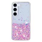 For Samsung Galaxy S23+ 5G Transparent Frame Noctilucent Glitter Powder TPU Phone Case(Pink) - 2