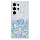 For Samsung Galaxy S23 Ultra 5G Transparent Frame Noctilucent Glitter Powder TPU Phone Case(White) - 2