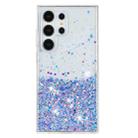 For Samsung Galaxy S23 Ultra 5G Transparent Frame Noctilucent Glitter Powder TPU Phone Case(Purple) - 2