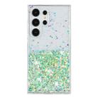 For Samsung Galaxy S23 Ultra 5G Transparent Frame Noctilucent Glitter Powder TPU Phone Case(Green) - 2