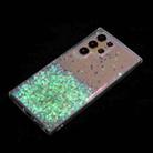 For Samsung Galaxy S23 Ultra 5G Transparent Frame Noctilucent Glitter Powder TPU Phone Case(Green) - 3