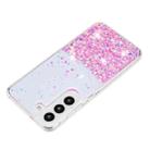 For Samsung Galaxy S24+ 5G Transparent Frame Noctilucent Glitter Powder TPU Phone Case(Pink) - 3