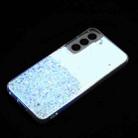 For Samsung Galaxy S24+ 5G Transparent Frame Noctilucent Glitter Powder TPU Phone Case(White) - 3