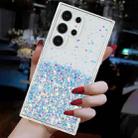 For Samsung Galaxy S24 Ultra 5G Transparent Frame Noctilucent Glitter Powder TPU Phone Case(White) - 3