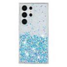 For Samsung Galaxy S24 Ultra 5G Transparent Frame Noctilucent Glitter Powder TPU Phone Case(Blue) - 2