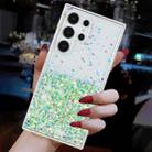 For Samsung Galaxy S24 Ultra 5G Transparent Frame Noctilucent Glitter Powder TPU Phone Case(Green) - 3