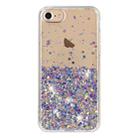 For iPhone 8 / 7 Transparent Frame Noctilucent Glitter Powder TPU Phone Case(Purple) - 2