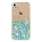 For iPhone 8 / 7 Transparent Frame Noctilucent Glitter Powder TPU Phone Case(Blue) - 2