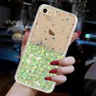 For iPhone 8 / 7 Transparent Frame Noctilucent Glitter Powder TPU Phone Case(Green) - 3