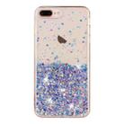 For iPhone 8 Plus / 7 Plus Transparent Frame Noctilucent Glitter Powder TPU Phone Case(Purple) - 2