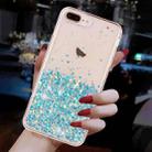 For iPhone 8 Plus / 7 Plus Transparent Frame Noctilucent Glitter Powder TPU Phone Case(Blue) - 3