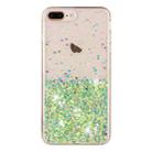 For iPhone 8 Plus / 7 Plus Transparent Frame Noctilucent Glitter Powder TPU Phone Case(Green) - 2