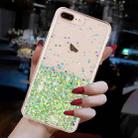 For iPhone 8 Plus / 7 Plus Transparent Frame Noctilucent Glitter Powder TPU Phone Case(Green) - 3