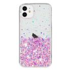 For iPhone 11 Transparent Frame Noctilucent Glitter Powder TPU Phone Case(Pink) - 2