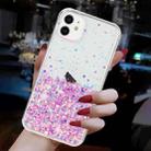 For iPhone 11 Transparent Frame Noctilucent Glitter Powder TPU Phone Case(Pink) - 3