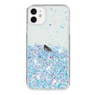 For iPhone 11 Transparent Frame Noctilucent Glitter Powder TPU Phone Case(White) - 2