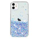 For iPhone 11 Transparent Frame Noctilucent Glitter Powder TPU Phone Case(Purple) - 2