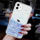 For iPhone 11 Transparent Frame Noctilucent Glitter Powder TPU Phone Case(Purple) - 3