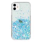For iPhone 11 Transparent Frame Noctilucent Glitter Powder TPU Phone Case(Blue) - 2