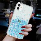 For iPhone 11 Transparent Frame Noctilucent Glitter Powder TPU Phone Case(Blue) - 3