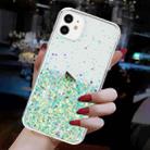 For iPhone 11 Transparent Frame Noctilucent Glitter Powder TPU Phone Case(Green) - 3