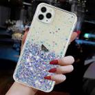 For iPhone 11 Pro Transparent Frame Noctilucent Glitter Powder TPU Phone Case(Purple) - 3