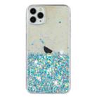 For iPhone 11 Pro Transparent Frame Noctilucent Glitter Powder TPU Phone Case(Blue) - 2