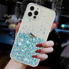 For iPhone 12 Pro Transparent Frame Noctilucent Glitter Powder TPU Phone Case(Blue) - 3