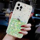 For iPhone 12 Pro Transparent Frame Noctilucent Glitter Powder TPU Phone Case(Green) - 3